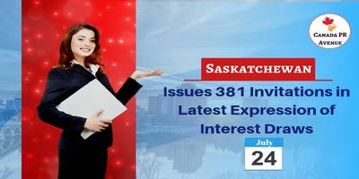 Saskatchewan Issued 381 Invitations in the SINP Draw Held on 24th July 2019