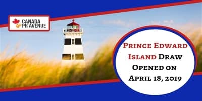 Prince Edward Island Draw Opened on April 18, 2019